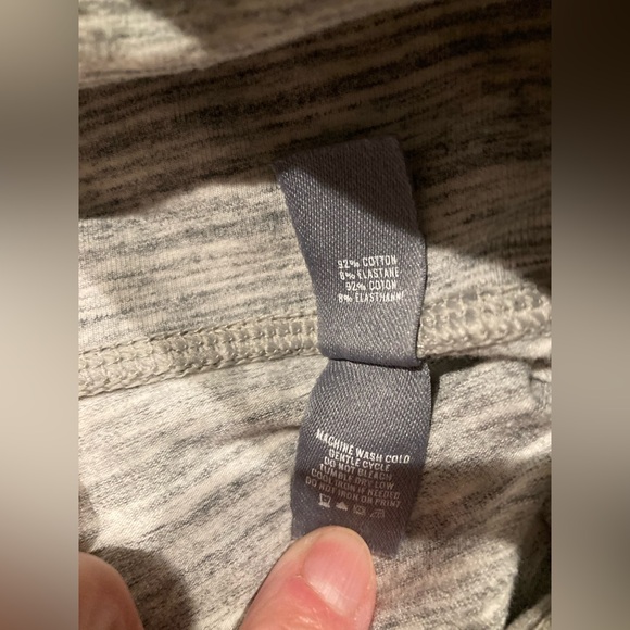 Women aerie grey white stripe legging yoga crop pant capri athletic workout m - Picture 4 of 7